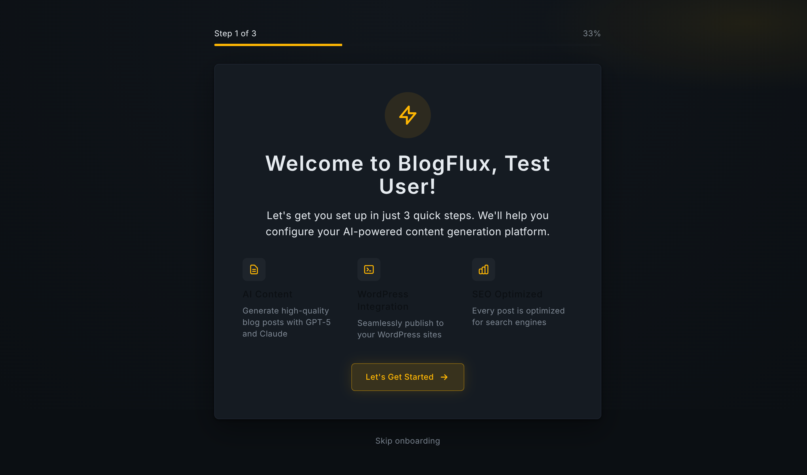 BlogFlux Onboarding